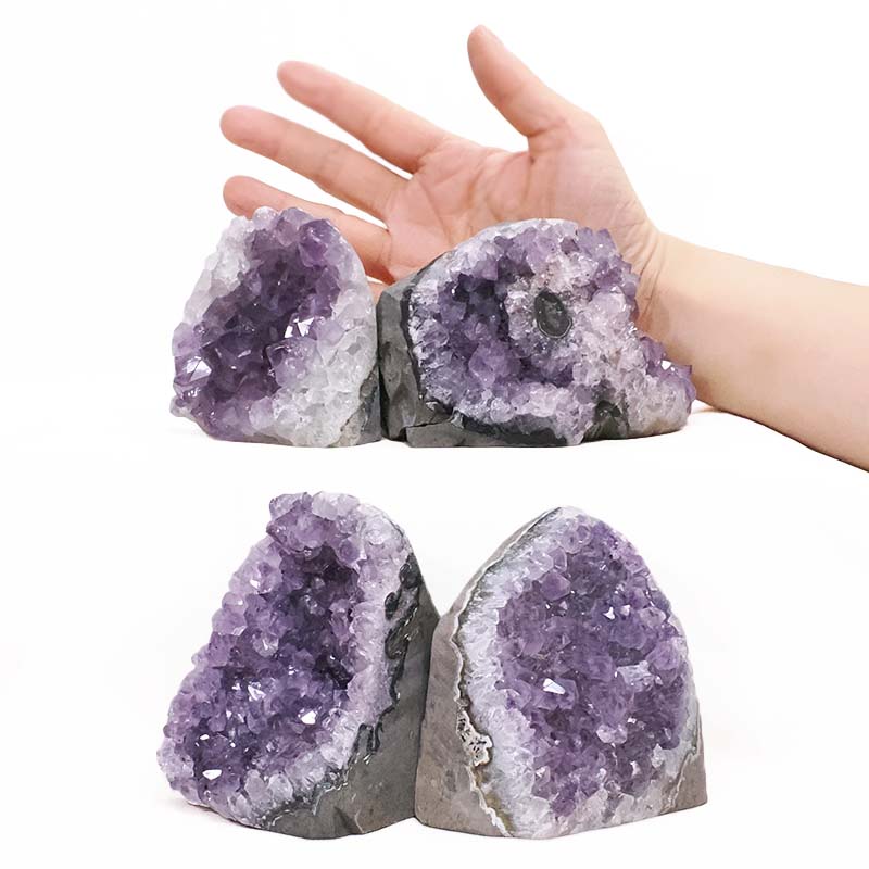 2.62kg Amethyst Polished Crystal Geode Specimen Set 4 Pieces DR574 4 Amethyst Polished Crystal Geode Specimen Set 4 Pieces DR574 | Crystal Factory