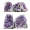 Amethyst Polished Crystal Geode Specimen Set 4 Pieces DR574 | Crystal Factory