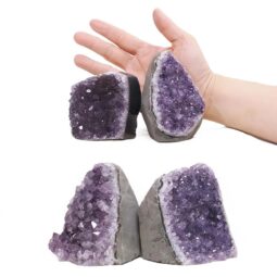 Amethyst Polished Crystal Geode Specimen Set 4 Pieces DR575 | Crystal Factory