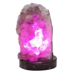 4.58kg Amethyst Lamp on Orthoseras Base - Purple LED Bulb DS2906 6 Amethyst Lamp on Orthoseras Base - Purple LED Bulb DS2906 | Crystal Factory