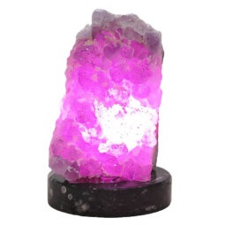 4.53kg Amethyst Lamp on Orthoseras Base - Purple LED Bulb DS2907 6 Amethyst Lamp on Orthoseras Base - Purple LED Bulb DS2907 | Crystal Factory