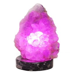 5.38kg Amethyst Lamp on Orthoseras Base - Purple LED Bulb DS2908 6 Amethyst Lamp on Orthoseras Base - Purple LED Bulb DS2908 | Crystal Factory