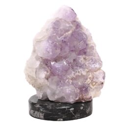 Amethyst Lamp on Orthoseras Base - Purple LED Bulb DS2908 | Crystal Factory
