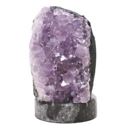 Amethyst Lamp on Orthoseras Base - Purple LED Bulb DS2909 | Crystal Factory