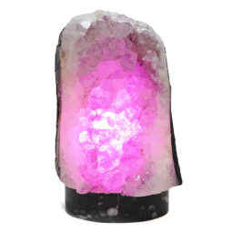 4.20kg Amethyst Lamp on Orthoseras Base - Purple LED Bulb DS2910 6 Amethyst Lamp on Orthoseras Base - Purple LED Bulb DS2910 | Crystal Factory