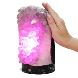 4.20kg Amethyst Lamp on Orthoseras Base - Purple LED Bulb DS2910 7 Amethyst Lamp on Orthoseras Base - Purple LED Bulb DS2910 | Crystal Factory