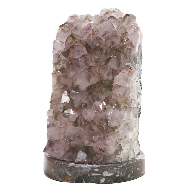 5.59kg Amethyst Lamp on Orthoseras Base - Purple LED Bulb DS2911 3 Amethyst Lamp on Orthoseras Base - Purple LED Bulb DS2911 | Crystal Factory