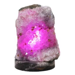 5.24kg Amethyst Lamp on Orthoseras Base - Purple LED Bulb DS2912 6 Amethyst Lamp on Orthoseras Base - Purple LED Bulb DS2912 | Crystal Factory