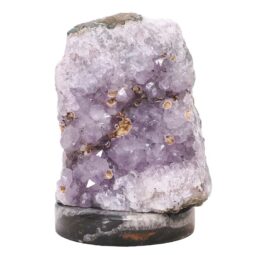 Amethyst Lamp on Orthoseras Base - Purple LED Bulb DS2912 | Crystal Factory