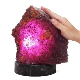 5.69kg Amethyst Lamp on Orthoseras Base - Purple LED Bulb DS2913 7 Amethyst Lamp on Orthoseras Base - Purple LED Bulb DS2913 | Crystal Factory