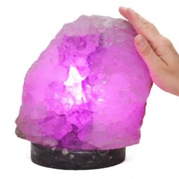 7.59kg Amethyst Lamp on Orthoseras Base - Purple LED Bulb DS2914 7 Amethyst Lamp on Orthoseras Base - Purple LED Bulb DS2914 | Crystal Factory
