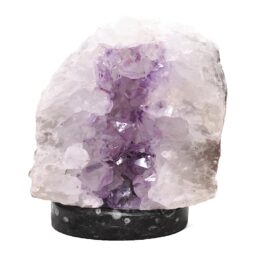 Amethyst Lamp on Orthoseras Base - Purple LED Bulb DS2914 | Crystal Factory