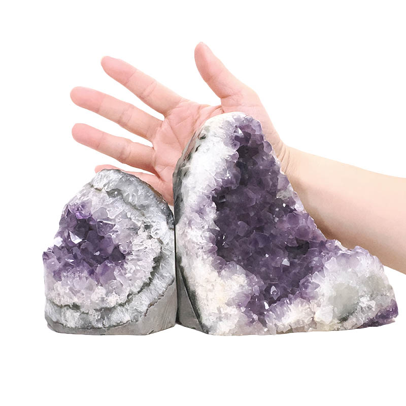 3.15kg Amethyst Polished Crystal Geode Specimen Set 2 Pieces DN2124 4 Amethyst Polished Crystal Geode Specimen Set 2 Pieces DN2124 | Crystal Factory