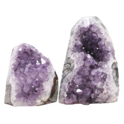 Amethyst Polished Crystal Geode Specimen Set 2 Pieces DN2125 | Crystal Factory