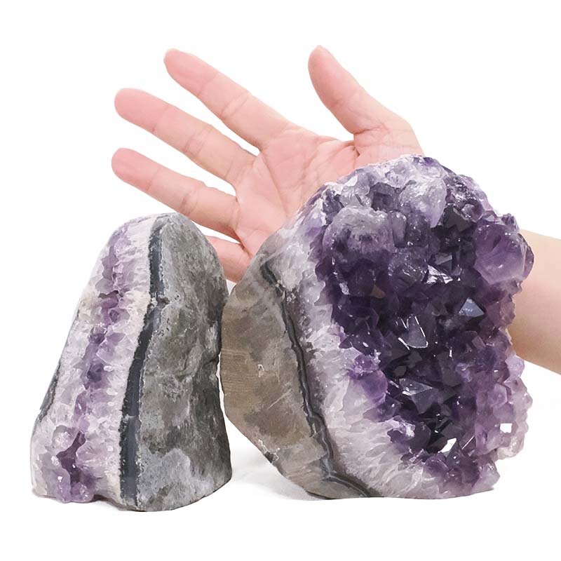 3.43kg Amethyst Polished Crystal Geode Specimen Set 2 Pieces DN2127 4 Amethyst Polished Crystal Geode Specimen Set 2 Pieces DN2127 | Crystal Factory