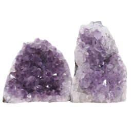 Amethyst Polished Crystal Geode Specimen Set 2 Pieces DN2128 | Crystal Factory