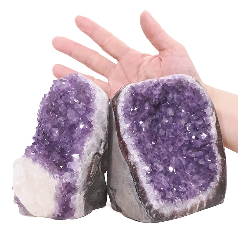 2.87kg Amethyst Polished Crystal Geode Specimen Set 2 Pieces DN2129 4 Amethyst Polished Crystal Geode Specimen Set 2 Pieces DN2129 | Crystal Factory