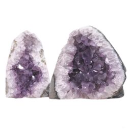 Amethyst Polished Crystal Geode Specimen Set 2 Pieces DN2130 | Crystal Factory