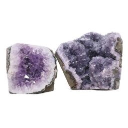 Amethyst Polished Crystal Geode Specimen Set 2 Pieces DN2131 | Crystal Factory
