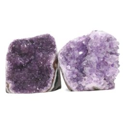 Amethyst Polished Crystal Geode Specimen Set 2 Pieces DN2133 | Crystal Factory