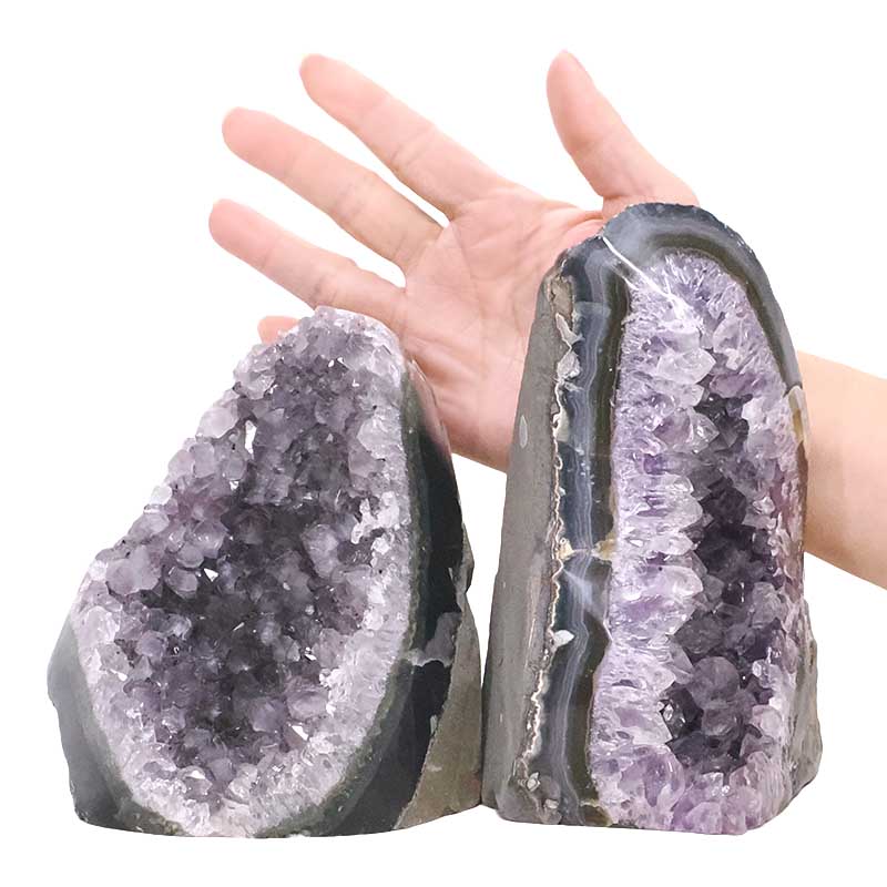 3.06kg Amethyst Polished Crystal Geode Specimen Set 2 Pieces DN2134 4 Amethyst Polished Crystal Geode Specimen Set 2 Pieces DN2134 | Crystal Factory