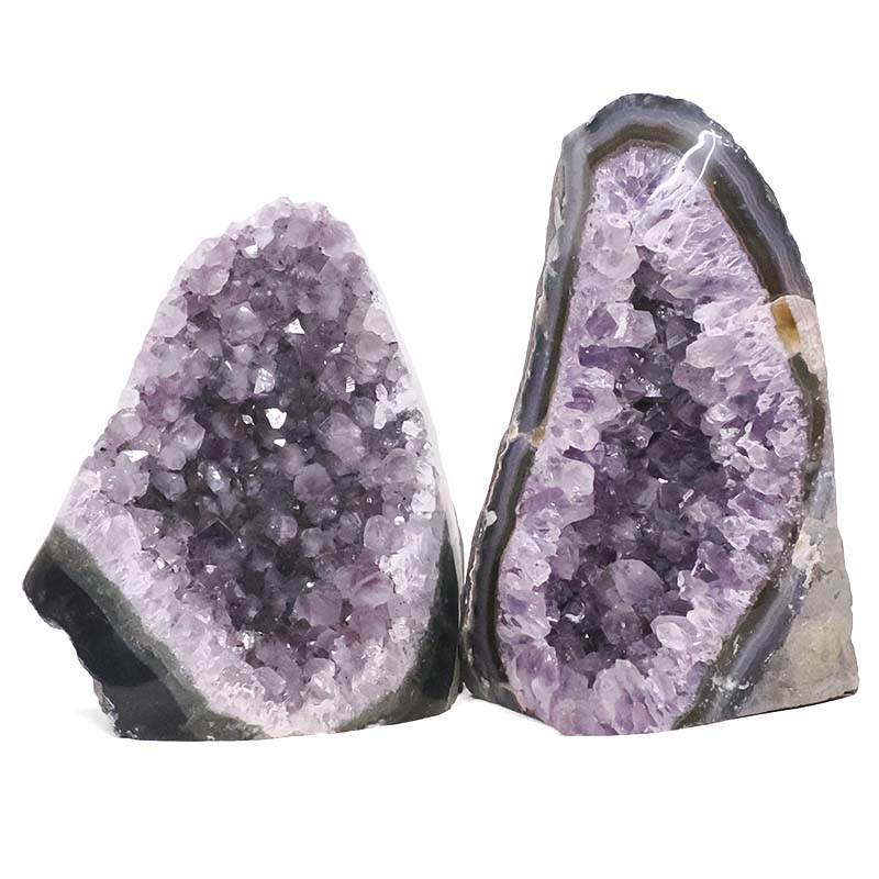 3.06kg Amethyst Polished Crystal Geode Specimen Set 2 Pieces DN2134 3 Amethyst Polished Crystal Geode Specimen Set 2 Pieces DN2134 | Crystal Factory