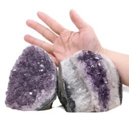 Amethyst Polished Crystal Geode Specimen Set 2 Pieces DV320 | Crystal Factory