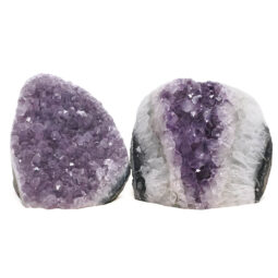 Amethyst Polished Crystal Geode Specimen Set 2 Pieces DV320 | Crystal Factory