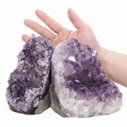 Amethyst Polished Crystal Geode Specimen Set 2 Pieces DV321 | Crystal Factory