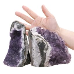 Amethyst Polished Crystal Geode Specimen Set 2 Pieces DV322 | Crystal Factory