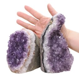 Amethyst Polished Crystal Geode Specimen Set 2 Pieces DV324 | Crystal Factory