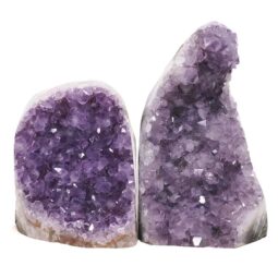 Amethyst Polished Crystal Geode Specimen Set 2 Pieces DV324 | Crystal Factory