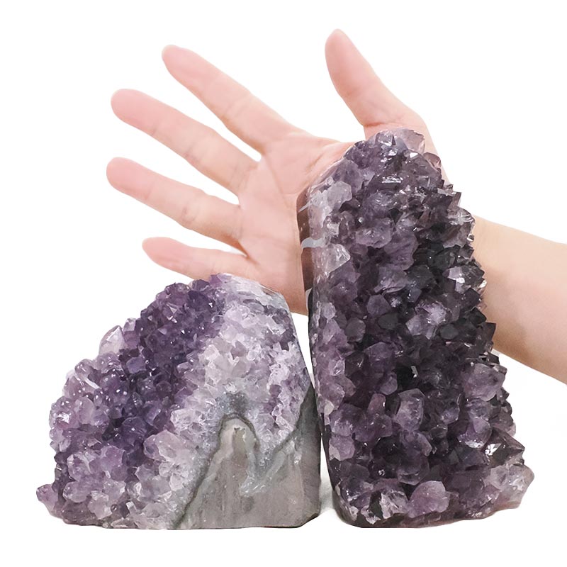 2.96kg Amethyst Polished Crystal Geode Specimen Set 2 Pieces DV327 4 Amethyst Polished Crystal Geode Specimen Set 2 Pieces DV327 | Crystal Factory