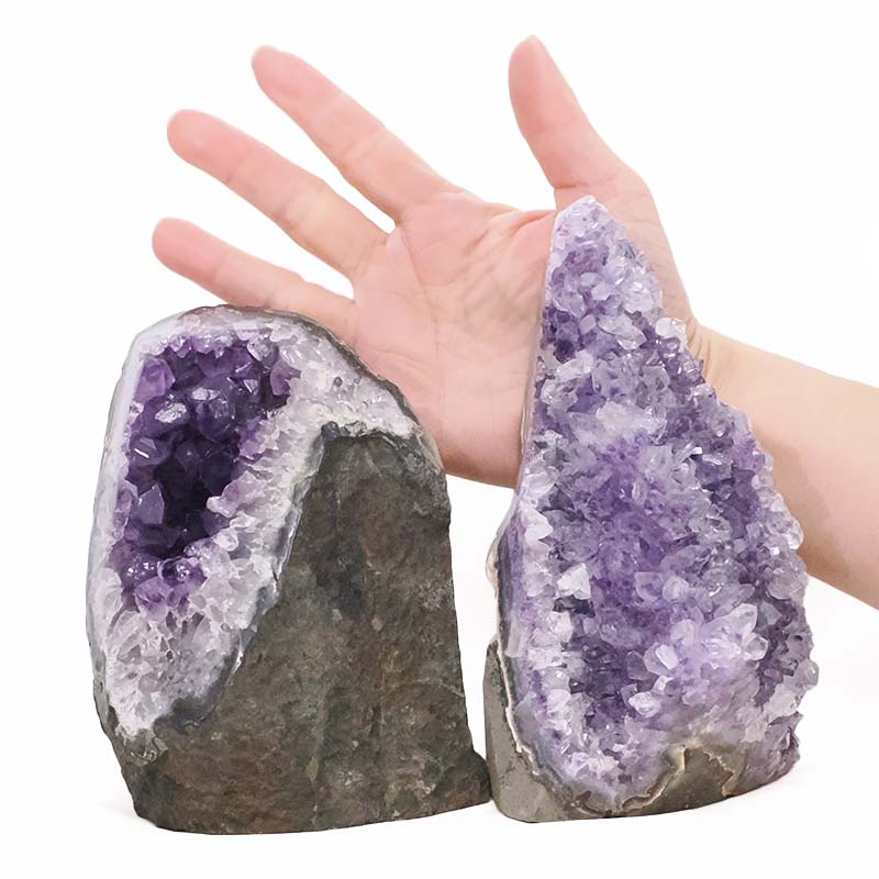 2.88kg Amethyst Polished Crystal Geode Specimen Set 2 Pieces DV328 4 Amethyst Polished Crystal Geode Specimen Set 2 Pieces DV328 | Crystal Factory