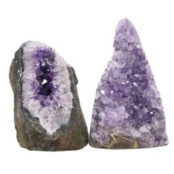 Amethyst Polished Crystal Geode Specimen Set 2 Pieces DV328 | Crystal Factory
