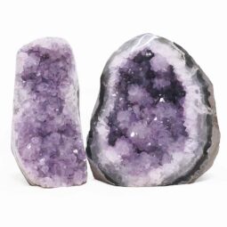Amethyst Polished Crystal Geode Specimen Set 2 Pieces DV329 | Crystal Factory