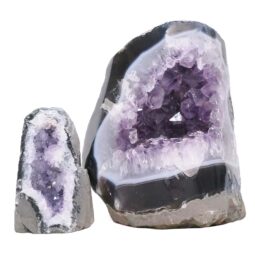 Amethyst Polished Crystal Geode Specimen Set 2 Pieces DV330 | Crystal Factory