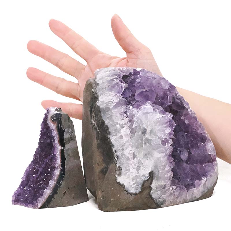 3.31kg Amethyst Polished Crystal Geode Specimen Set 2 Pieces DV331 4 Amethyst Polished Crystal Geode Specimen Set 2 Pieces DV331 | Crystal Factory