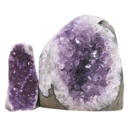 Amethyst Polished Crystal Geode Specimen Set 2 Pieces DV331 | Crystal Factory