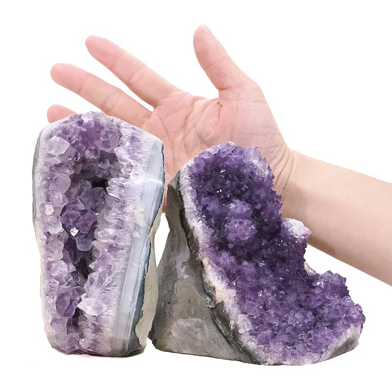 2.54kg Amethyst Polished Crystal Geode Specimen Set 2 Pieces DV338 4 Amethyst Polished Crystal Geode Specimen Set 2 Pieces DV338 | Crystal Factory