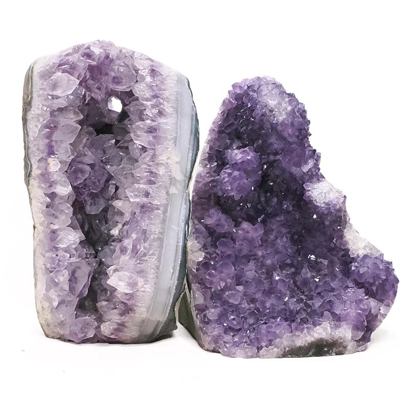 2.54kg Amethyst Polished Crystal Geode Specimen Set 2 Pieces DV338 3 Amethyst Polished Crystal Geode Specimen Set 2 Pieces DV338 | Crystal Factory
