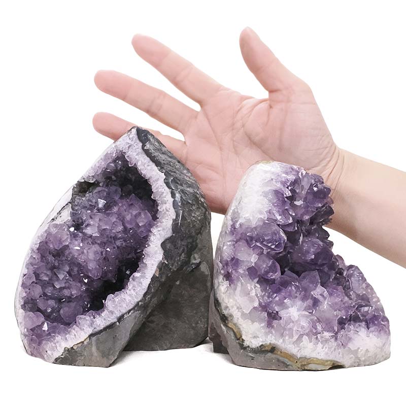 3.03kg Amethyst Polished Crystal Geode Specimen Set 2 Pieces DV339 4 Amethyst Polished Crystal Geode Specimen Set 2 Pieces DV339 | Crystal Factory