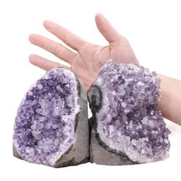 Amethyst Polished Crystal Geode Specimen Set 2 Pieces DV341 | Crystal Factory