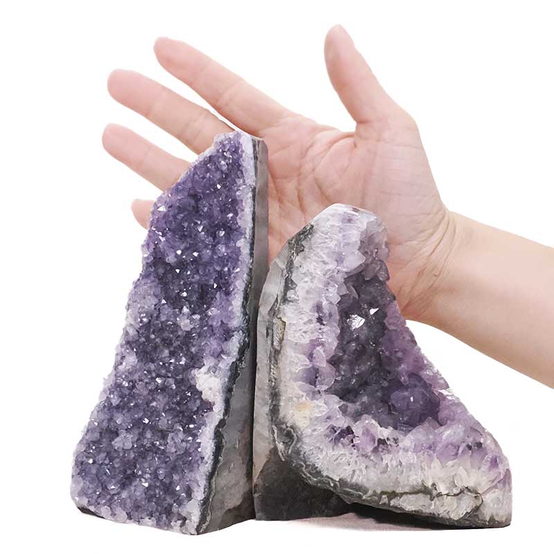 2.27kg Amethyst Polished Crystal Geode Specimen Set 2 Pieces DV342 4 Amethyst Polished Crystal Geode Specimen Set 2 Pieces DV342 | Crystal Factory