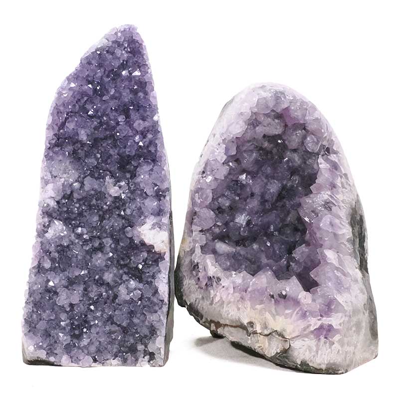 2.27kg Amethyst Polished Crystal Geode Specimen Set 2 Pieces DV342 3 Amethyst Polished Crystal Geode Specimen Set 2 Pieces DV342 | Crystal Factory