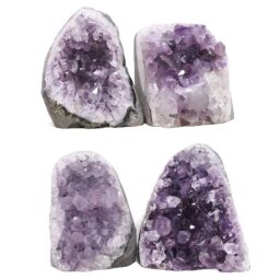 Amethyst Polished Crystal Geode Specimen Set 4 Pieces DK1150 | Crystal Factory