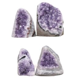 Amethyst Polished Crystal Geode Specimen Set 4 Pieces DK1153 | Crystal Factory