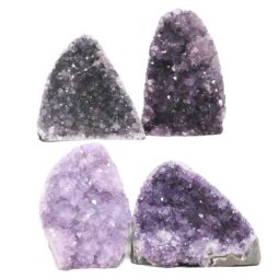 Amethyst Polished Crystal Geode Specimen Set 4 Pieces DK1155 | Crystal Factory