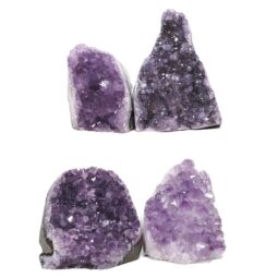 Amethyst Polished Crystal Geode Specimen Set 4 Pieces DK1157 | Crystal Factory