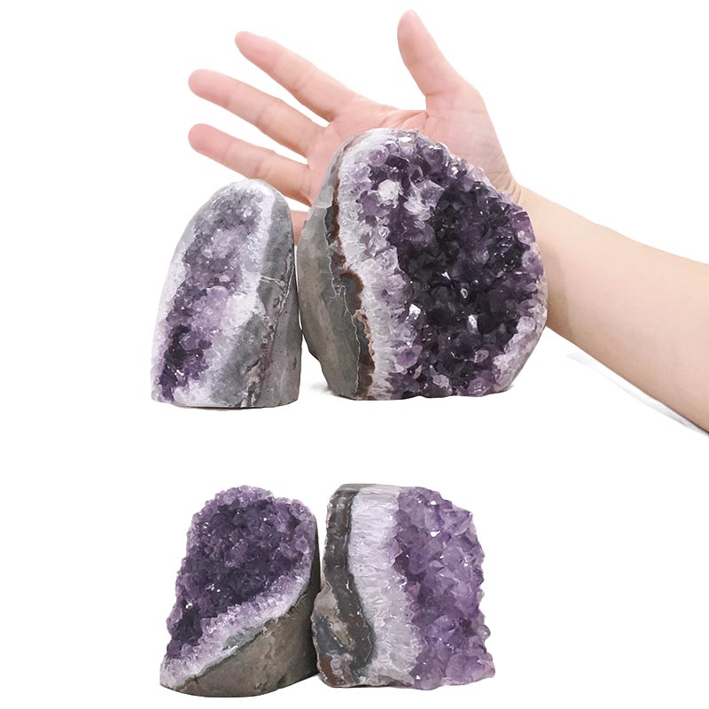 2.99kg Amethyst Polished Crystal Geode Specimen Set 4 Pieces DK1161 4 Amethyst Polished Crystal Geode Specimen Set 4 Pieces DK1161 | Crystal Factory